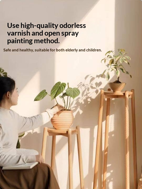 Oak Solid Wood Flower Rack Storage Rack