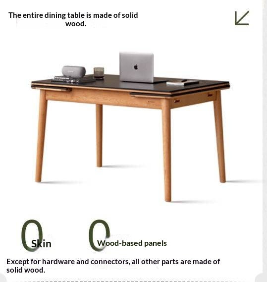Cherry Solid Wood Extendable Slab Dining Table