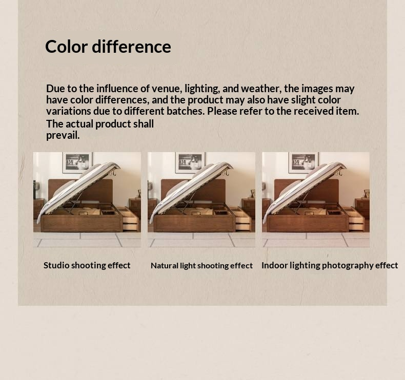 Oak Solid Wood Box Bed, Platform Box Bed, Headboard-Free Bed – Modern Minimalist Style