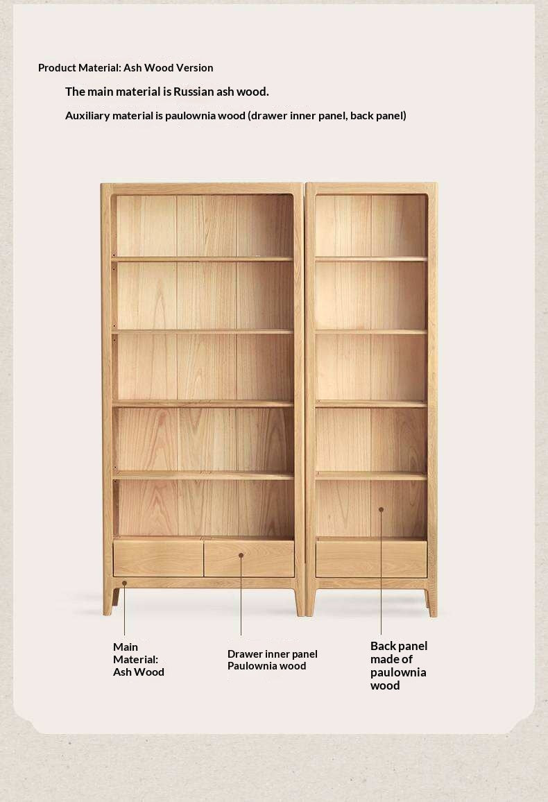 Ash Solid Wood Combination Bookcase Bookshelf