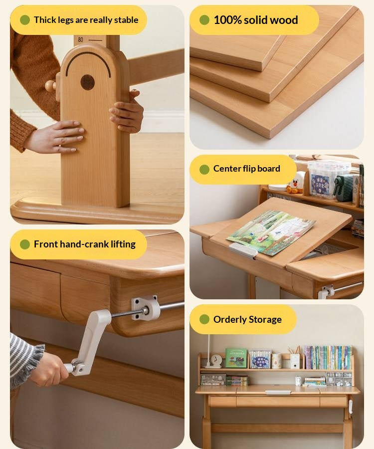 Beech Solid Wood Kids Study Table