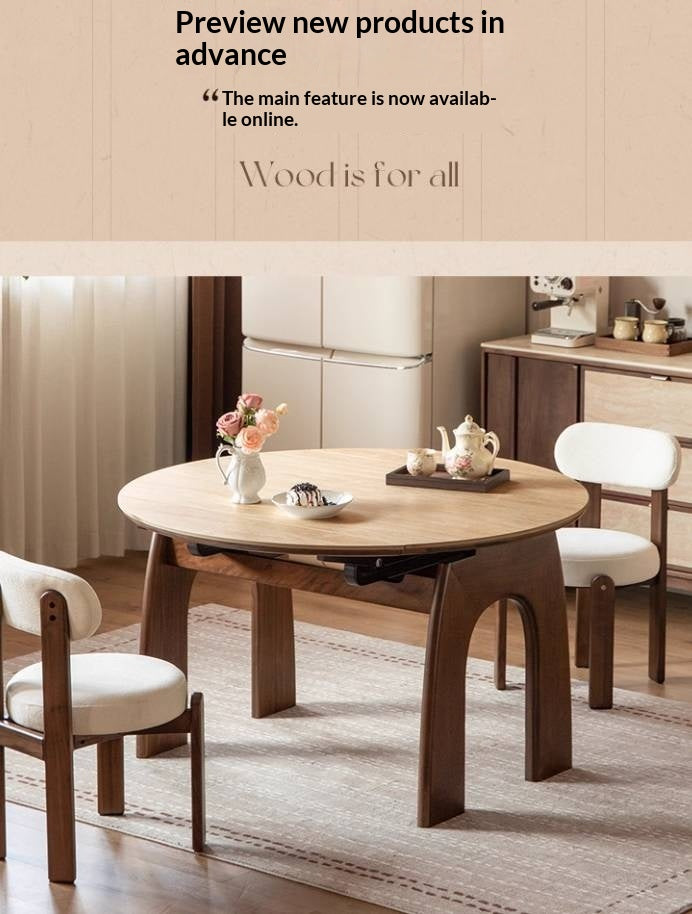 Black Walnut Solid Wood Round Dining Table