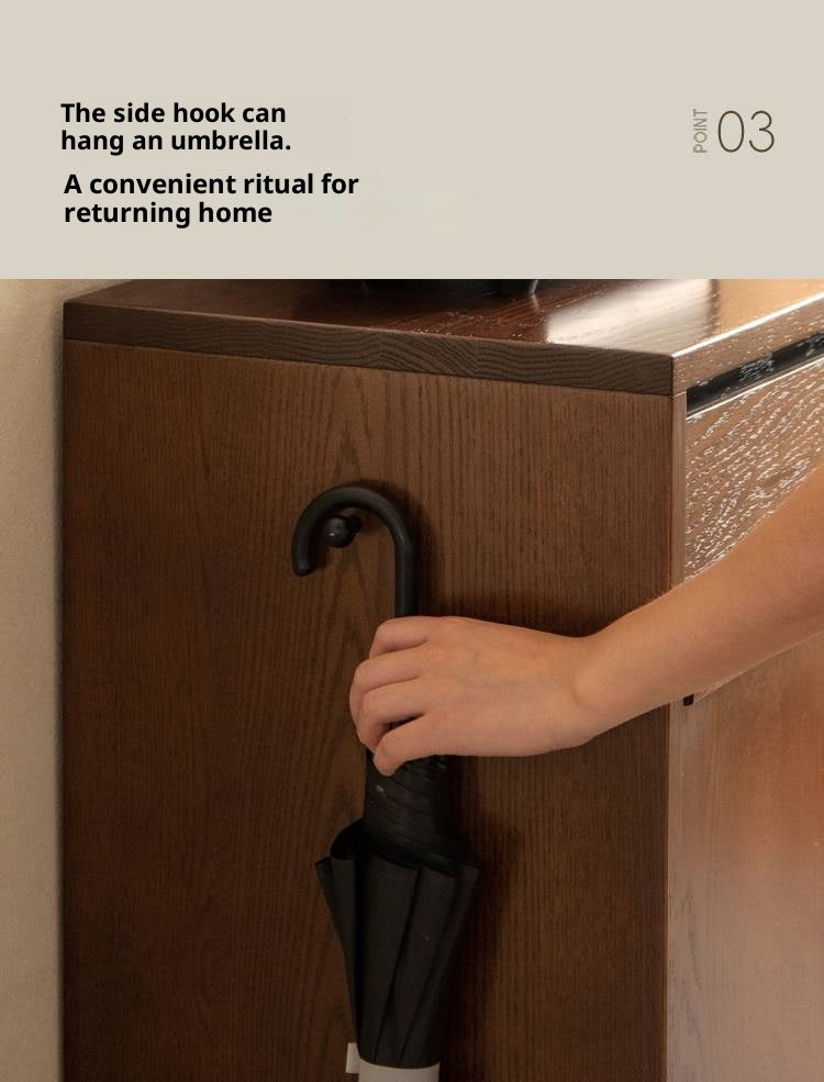 Oak Solid Wood Capacity Shoe Cabinet