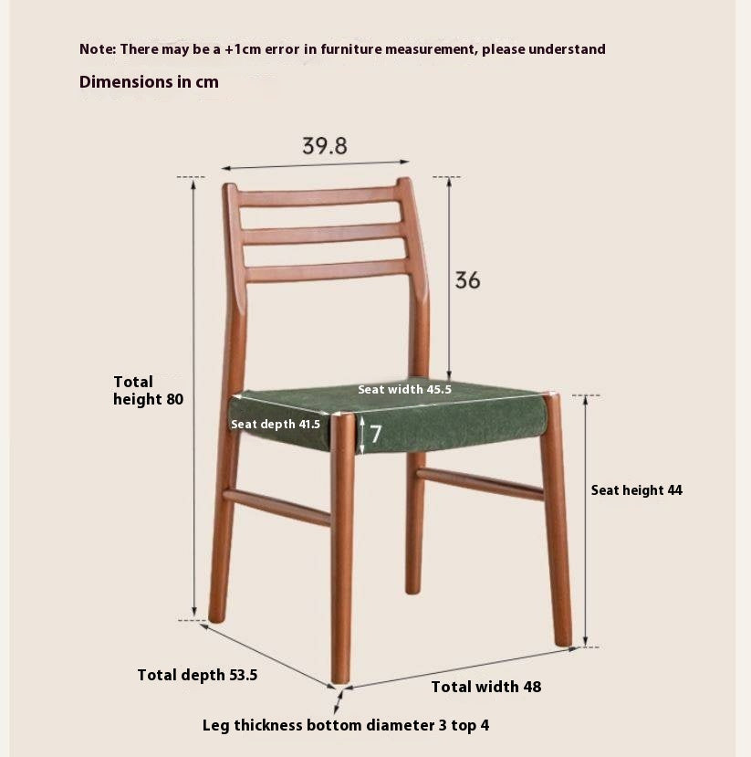 Set 4 pcs Beech Solid Wood Retro Style Dining Chair