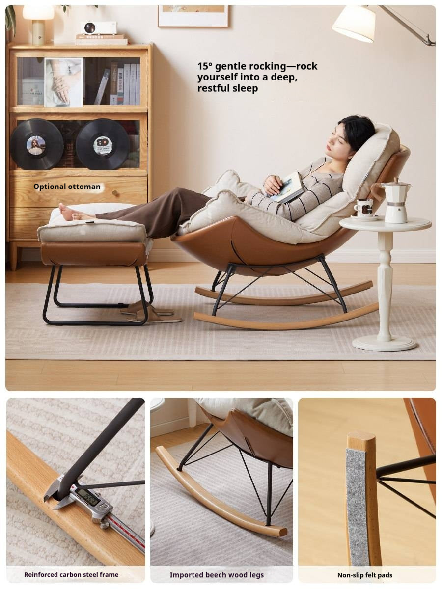 Fabric Rocking Lounge Chair with Soft Cushioned Seat - Best Seller