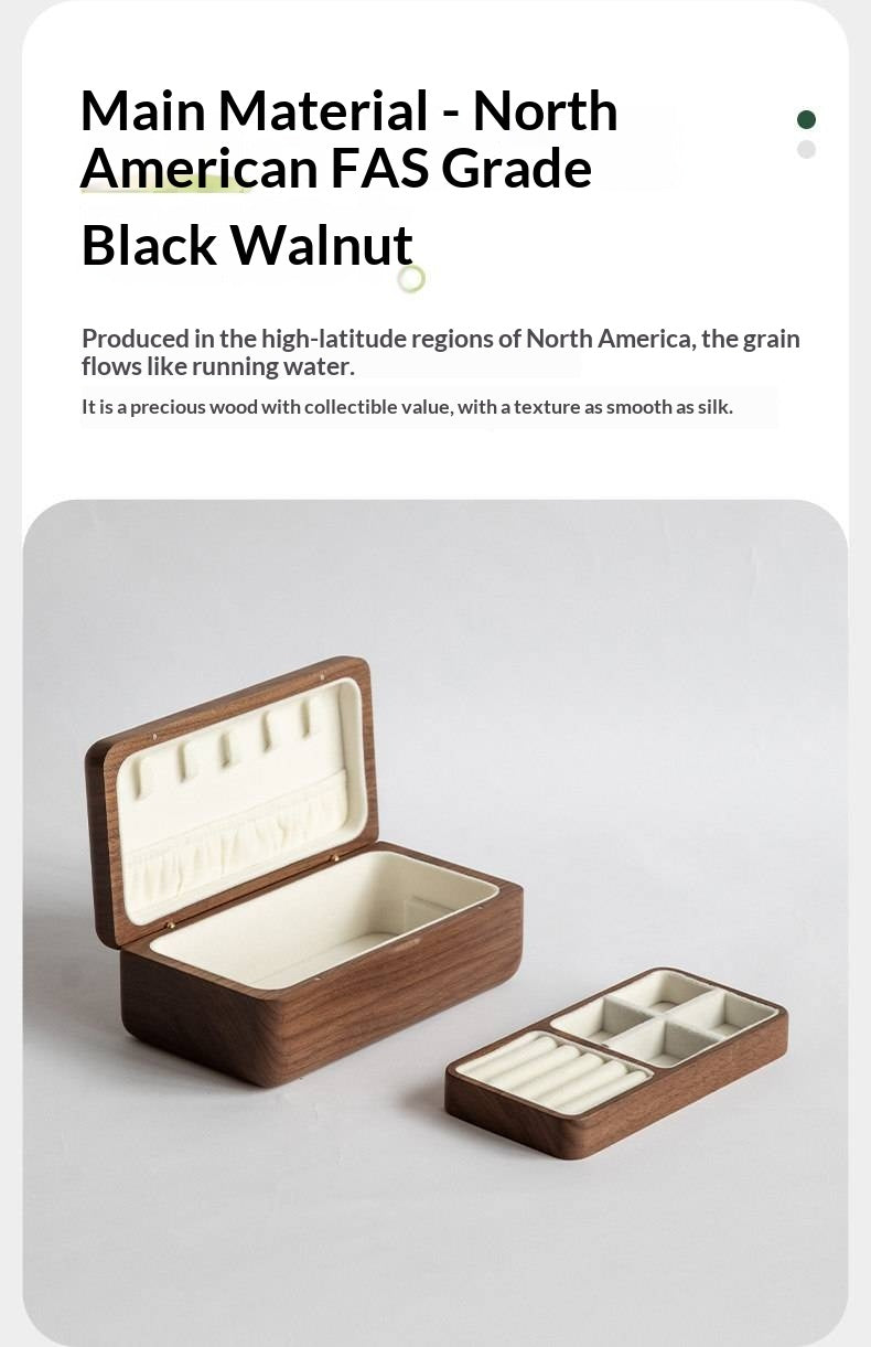 Black Walnut, Cherry Solid Wood Jewelry Box
