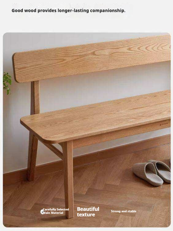 Oak Solid Wood Nordic Long Bench