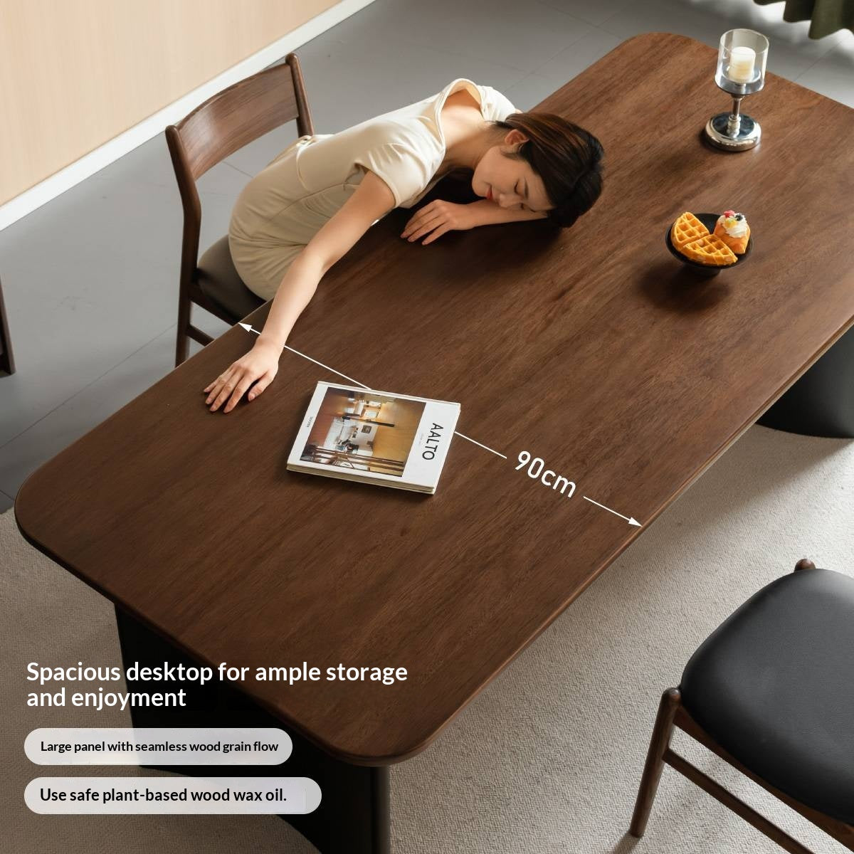 Solid Longan Hardwood Dining Table Italian Light Luxury