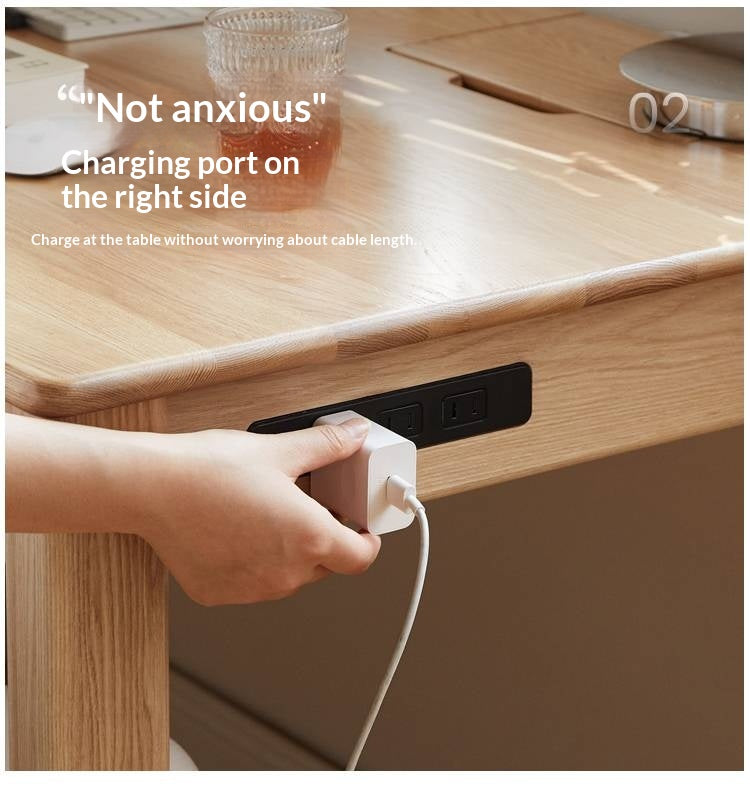 Ash Solid Wood Modern Multifunctional Office Desk