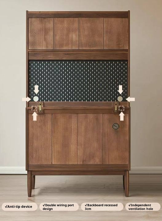 Black Walnut, Oak, South American Walnut Light Luxury Tableside Cabinet