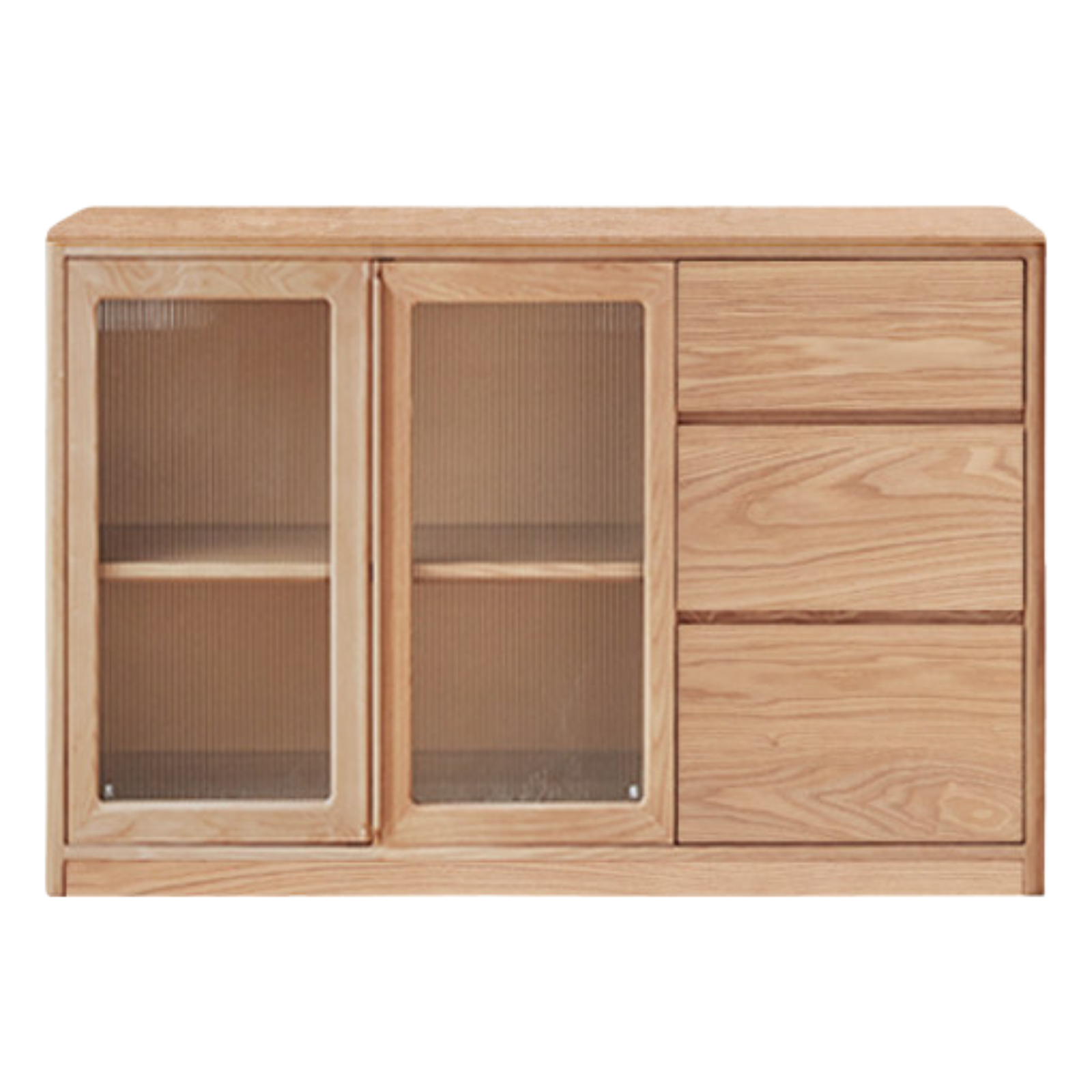 Ash Solid Wood White Wax Rock Plate Sideboard