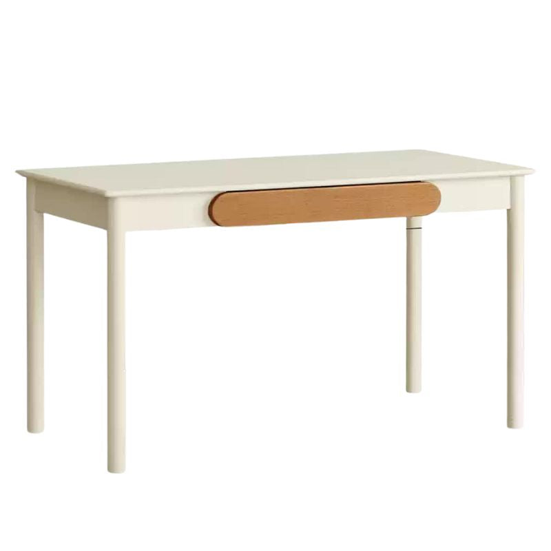 Rubber Solid Wood Cream Style Children's Writing Desk.