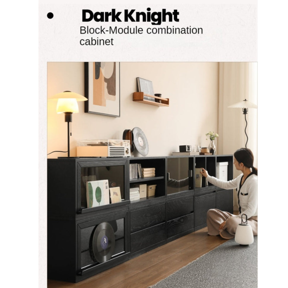Oak Solid Wood Modern Module Combination Bookcase