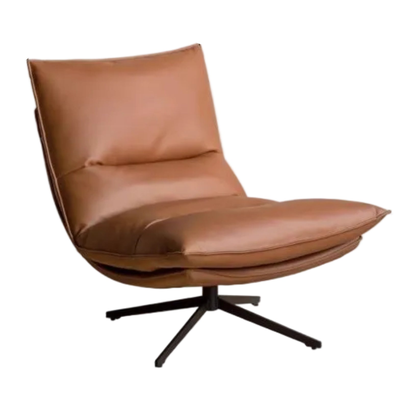 Italian Modern Swivel Lounge Chair with Upholstered Cushion eco leather