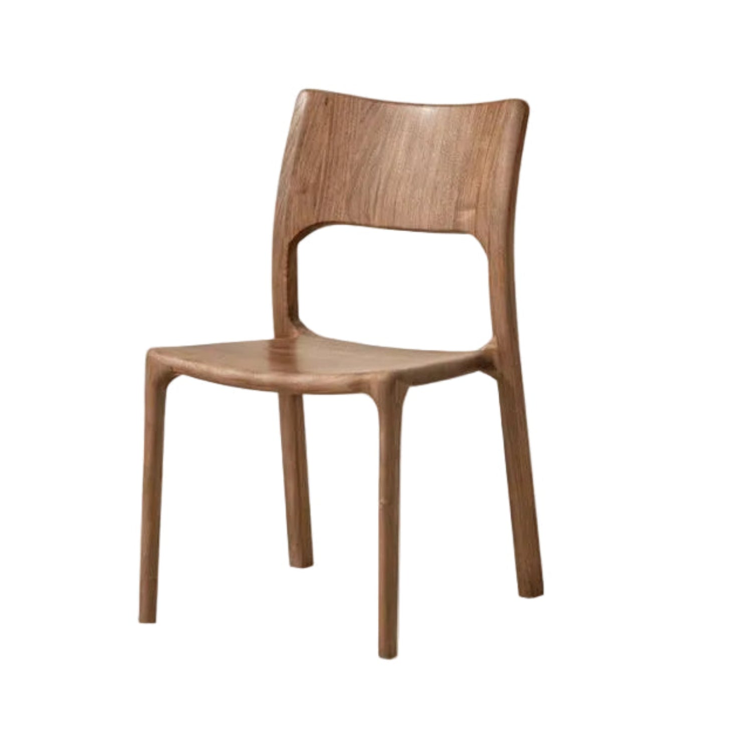 Genji Wood Language Solid Wood Dining Chair New Style Black Walnut Wood Backrest Chair Integrated Mortise and Tenon Joint for Dining Room and Home Use image 0