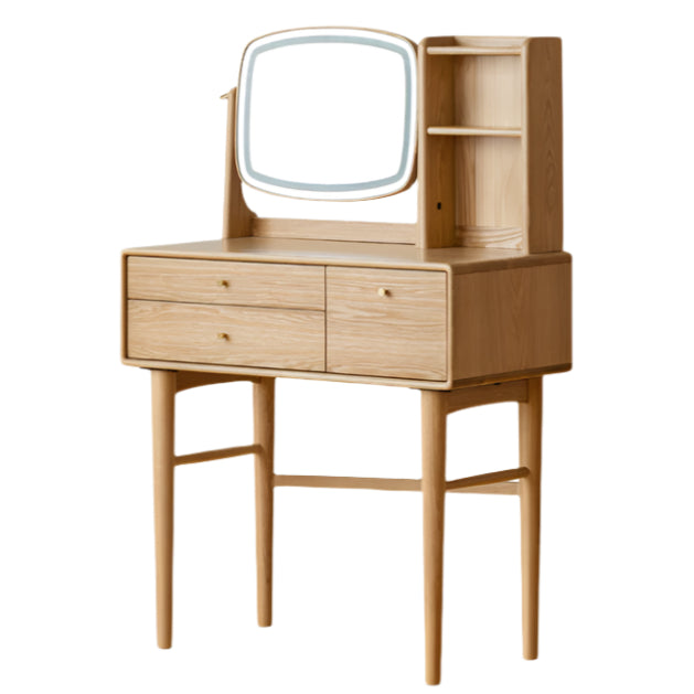 Ash Solid Wood Modern Style Makeup Desk Multi Functional image 1