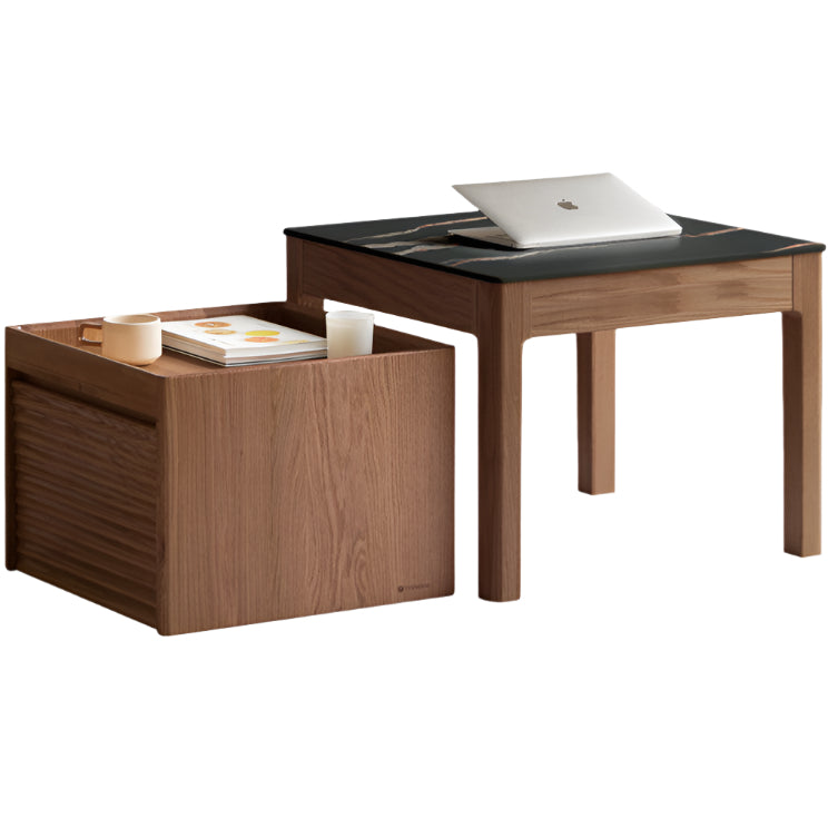 Oak Solid Wood Modern Style Rock Plate Tea Table image 16