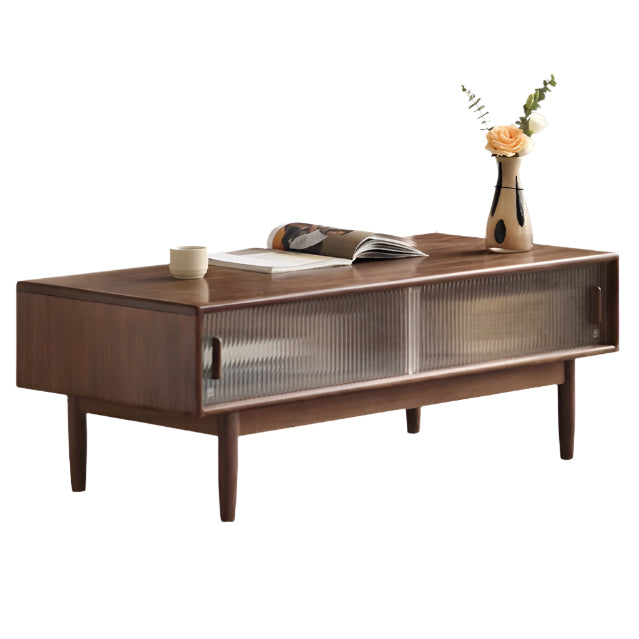 Black Walnut, Oak, Solid Rubberwood Solid Wood Modern Style Tea Table