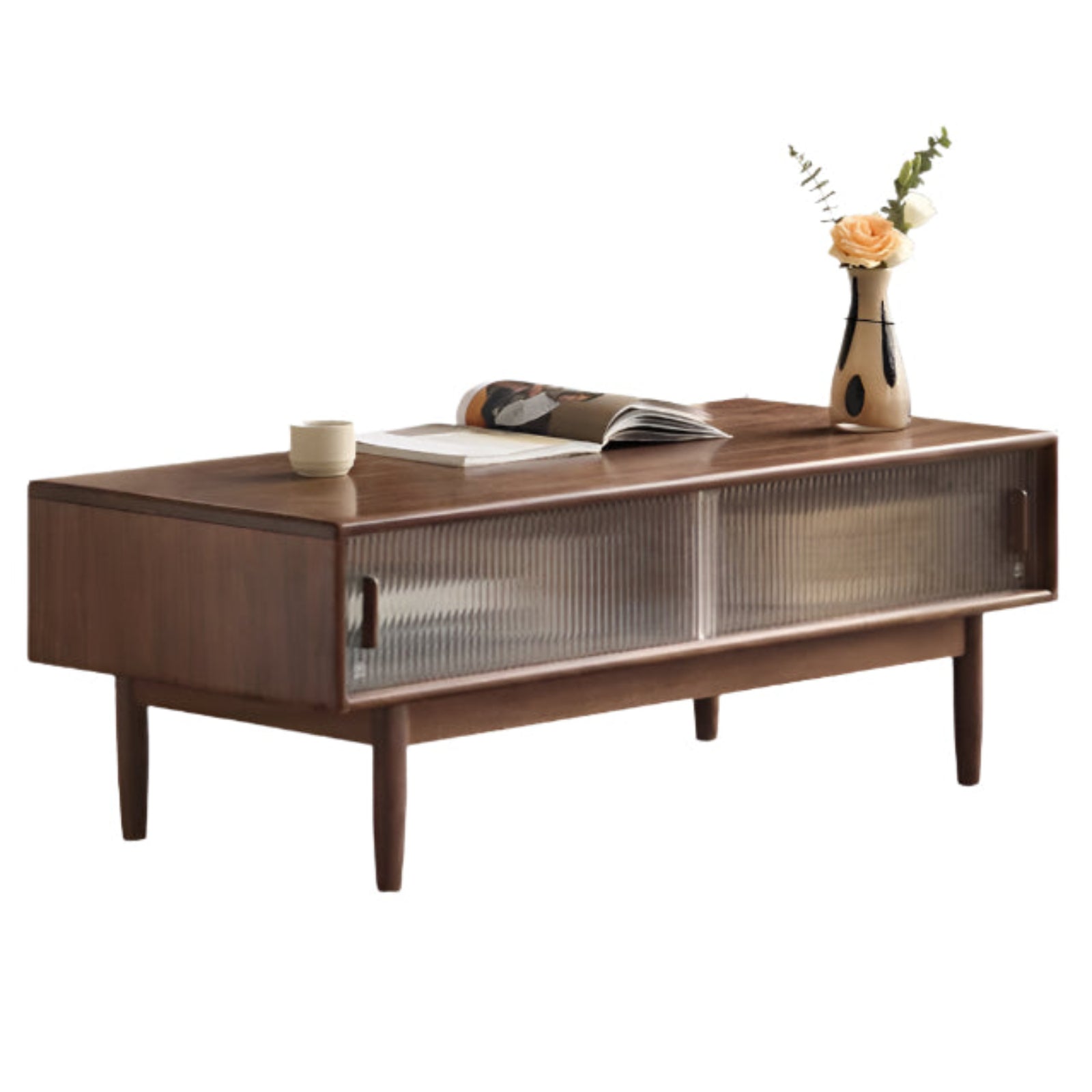 Black Walnut, Oak, Solid Rubberwood Solid Wood Modern Style Coffee Table