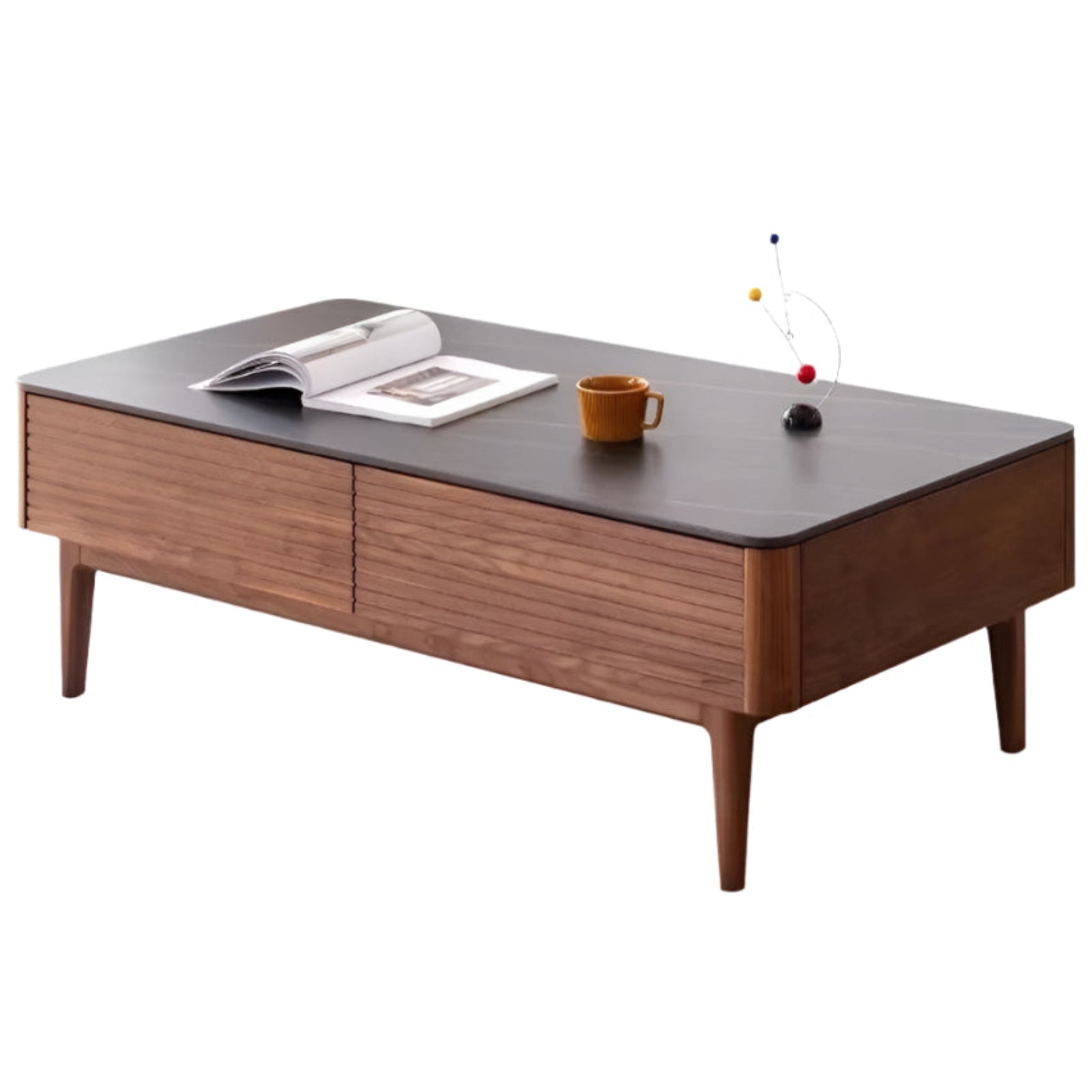 Sandalwood Black Walnut Solid Wood Rock Plate Tea Table image 2