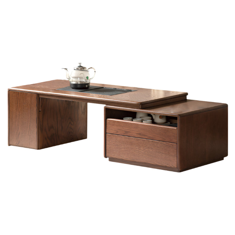 Oak Black Walnut Solid Wood Telescopic Coffee Table image 6