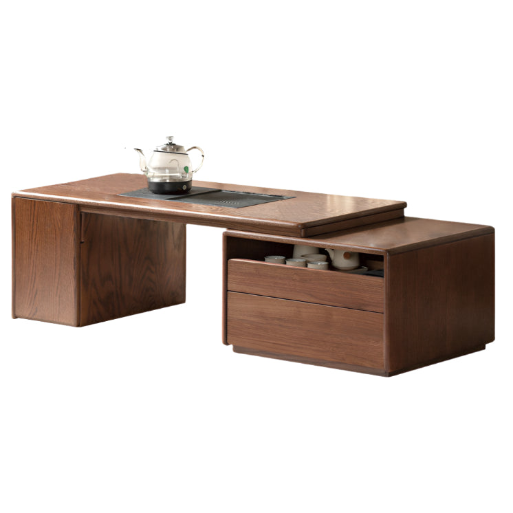 Oak Black Walnut Solid Wood Telescopic Coffee Table image 10