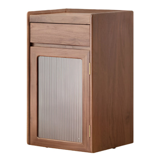 Black Walnut Solid Mobile Wood Tea Cabinet image 7