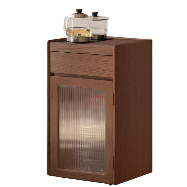 Black Walnut Solid Mobile Wood Tea Cabinet image 11