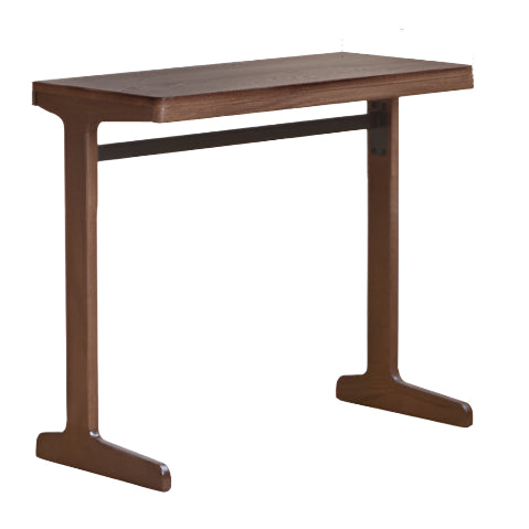 Oak, Black Walnut Solid Wood Office Desk With Integrated Bookshelf