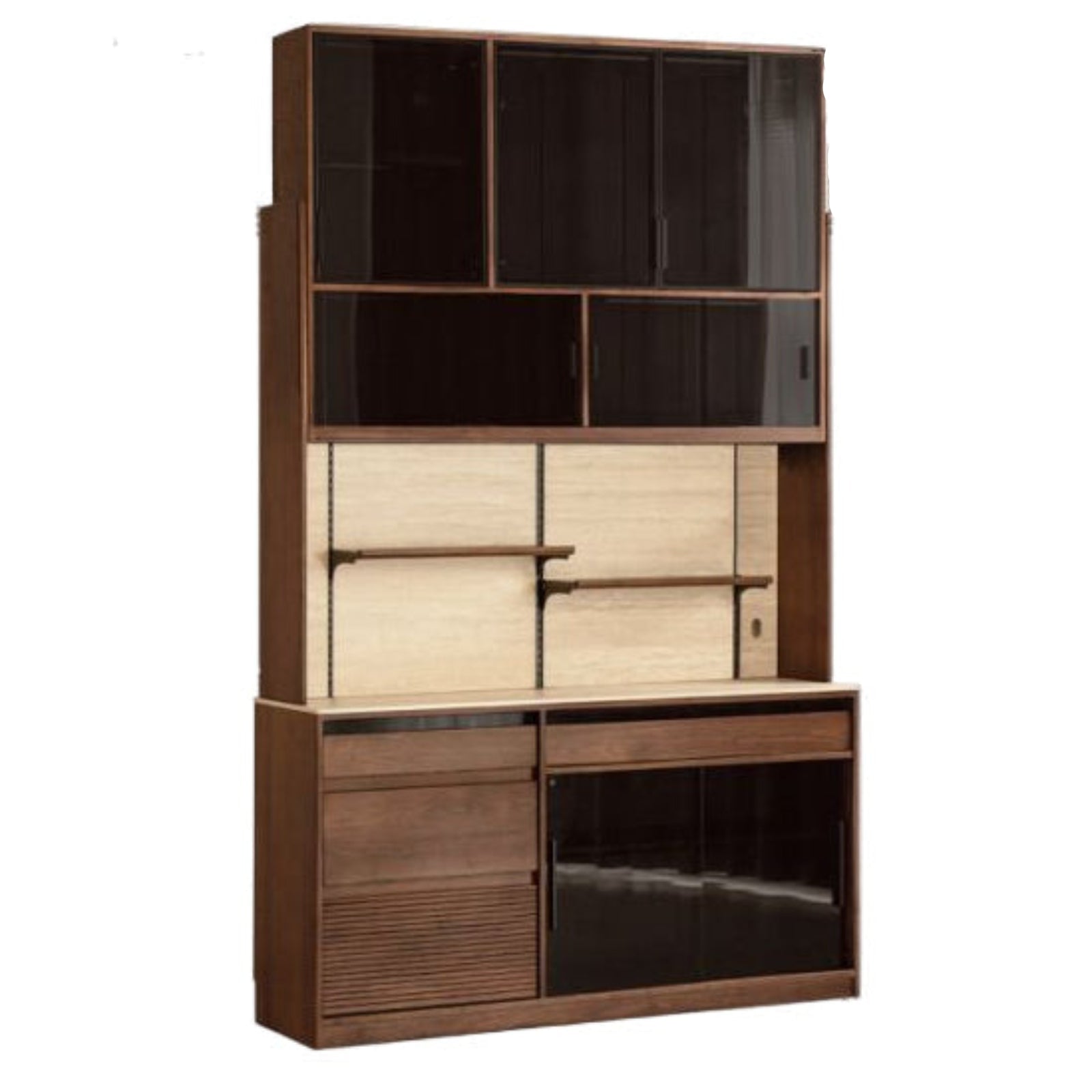 Black Walnut Solid Wood Rock Plate Wine Sideboard