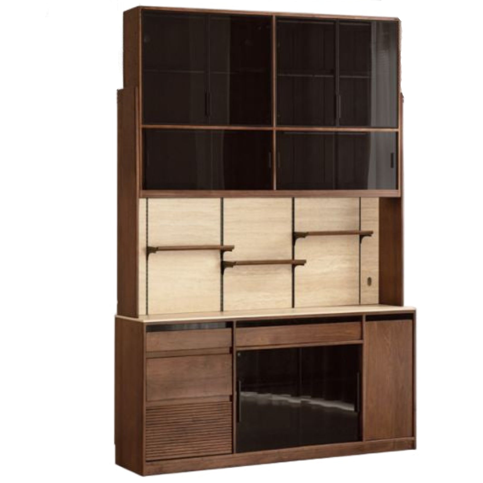 Black Walnut Solid Wood Rock Plate Wine Sideboard