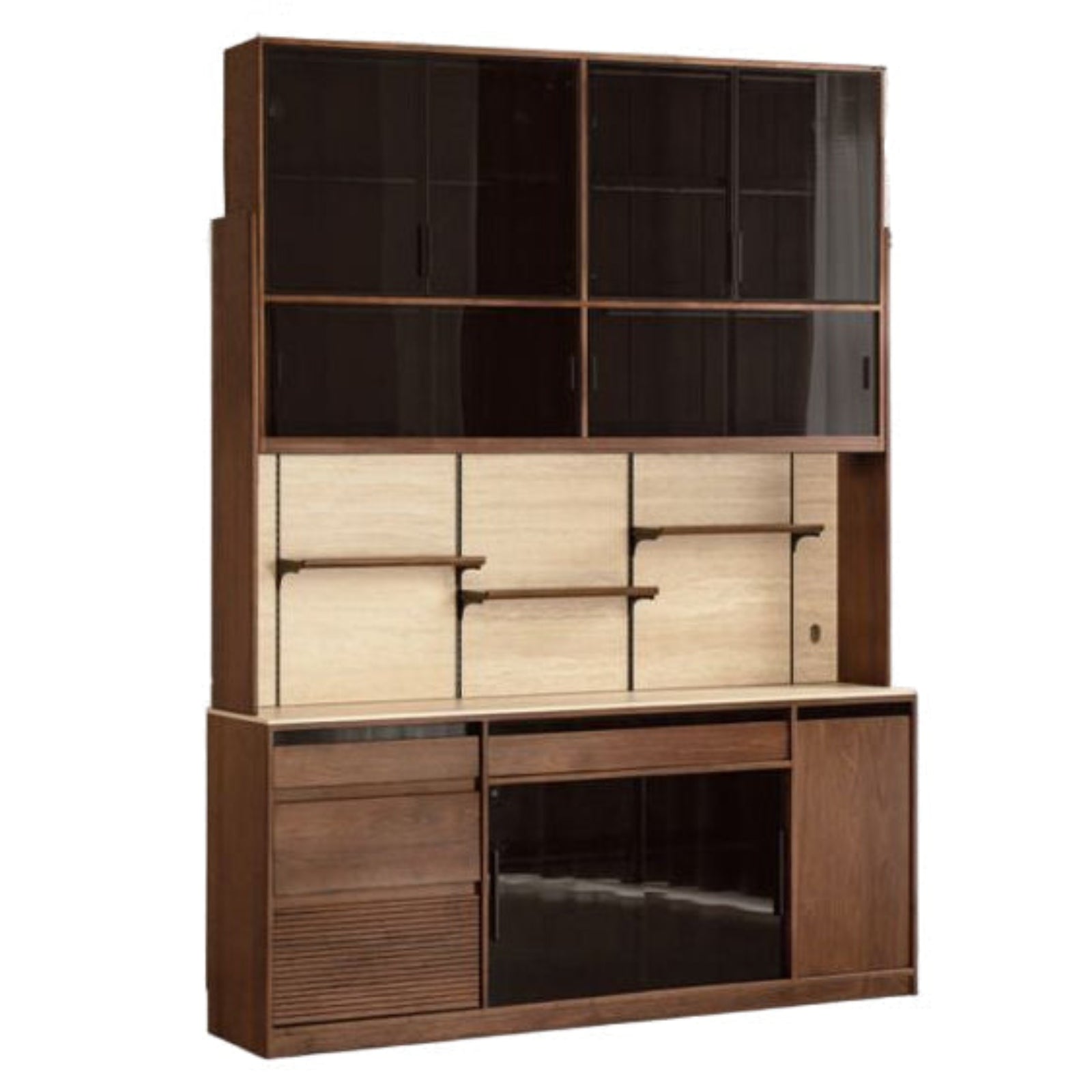 Black Walnut Solid Wood Rock Plate Wine Sideboard