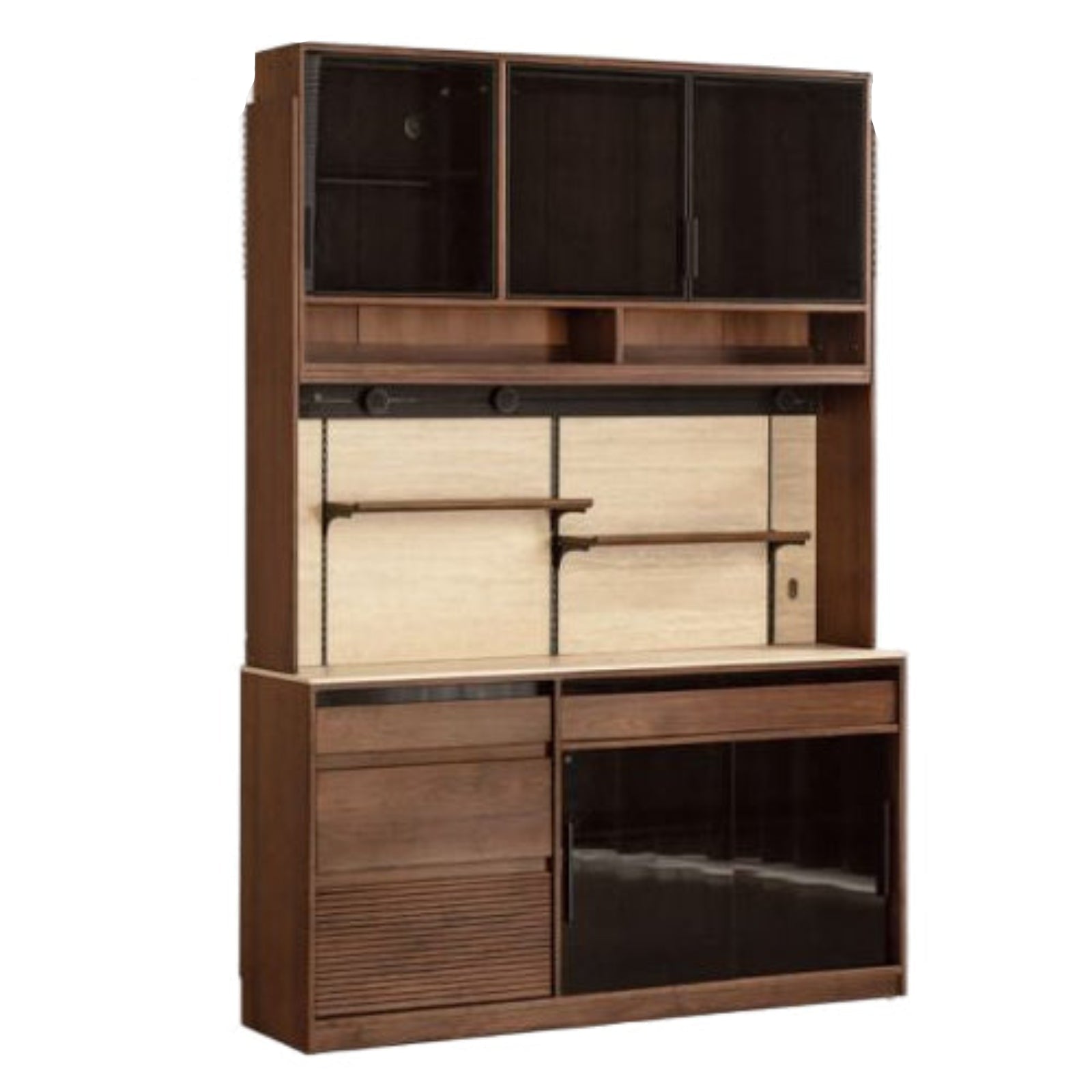 Black Walnut Solid Wood Rock Plate Wine Sideboard