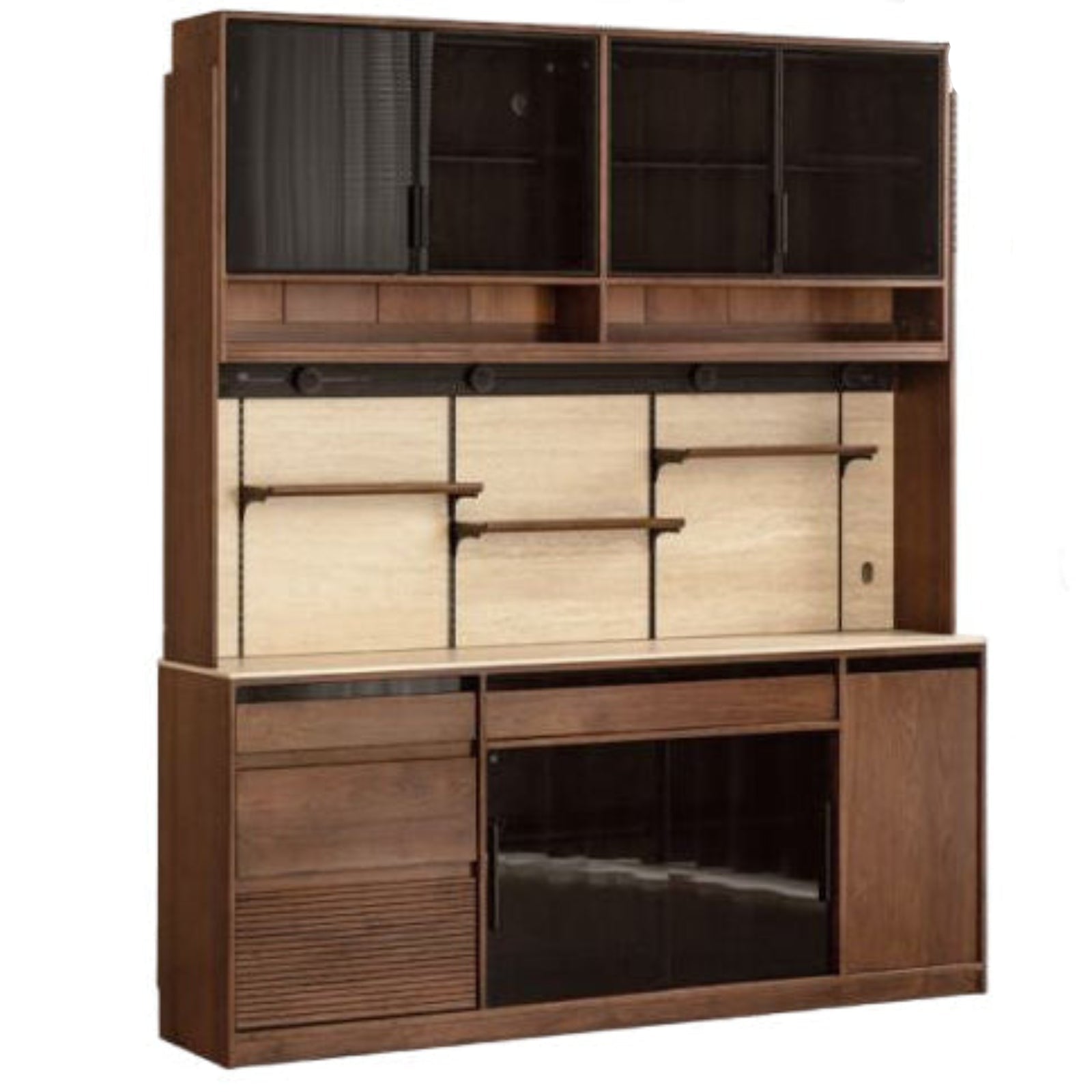 Black Walnut Solid Wood Rock Plate Wine Sideboard