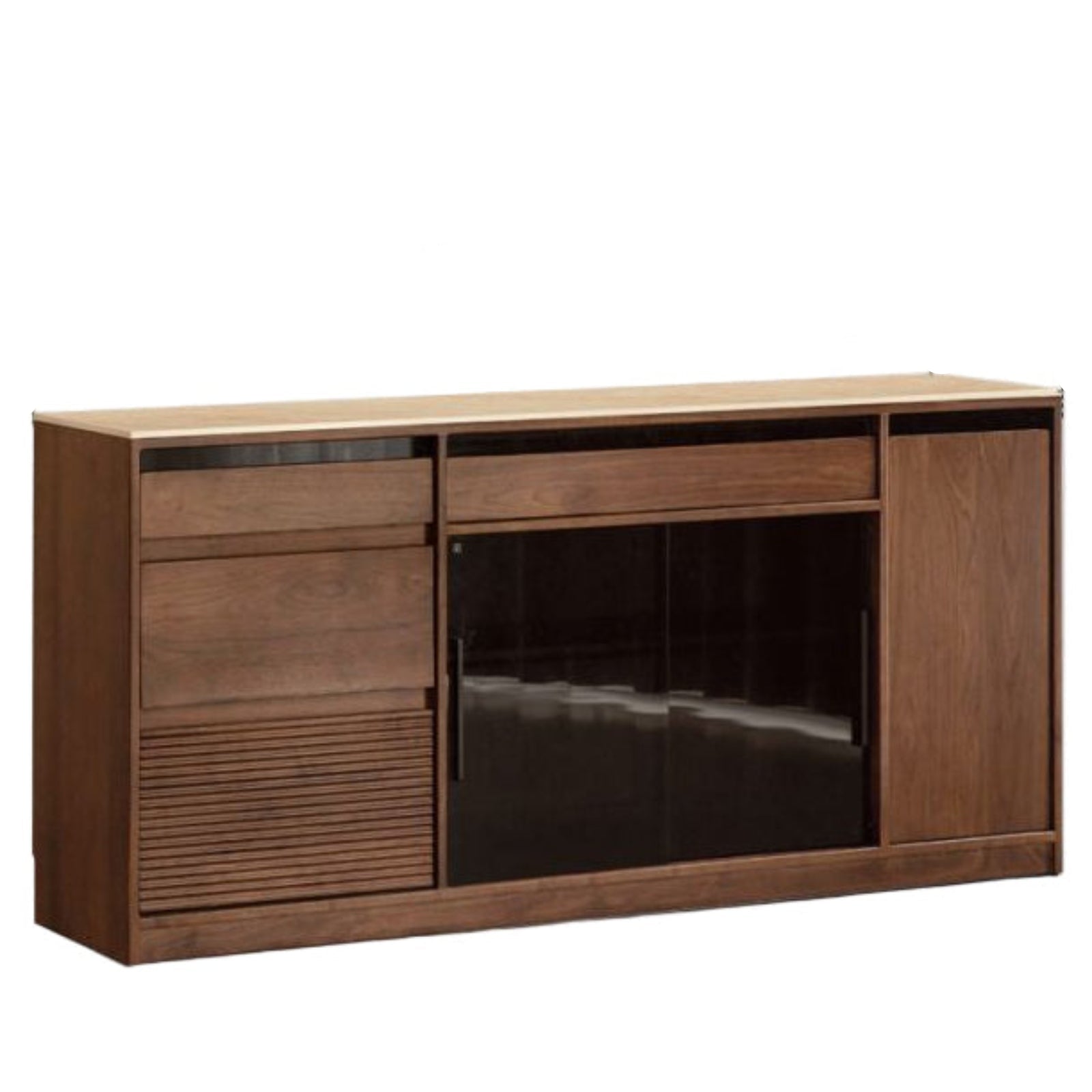 Black Walnut Solid Wood Rock Plate Wine Sideboard