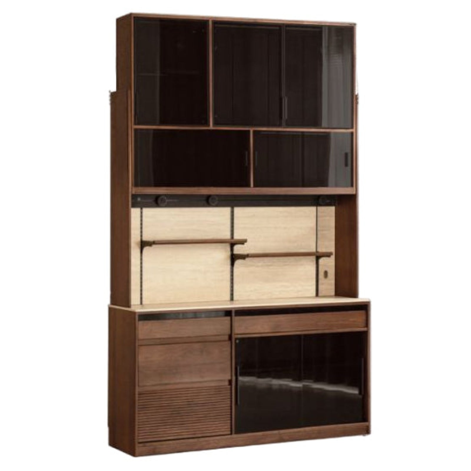 Black Walnut Solid Wood Rock Plate Wine Sideboard