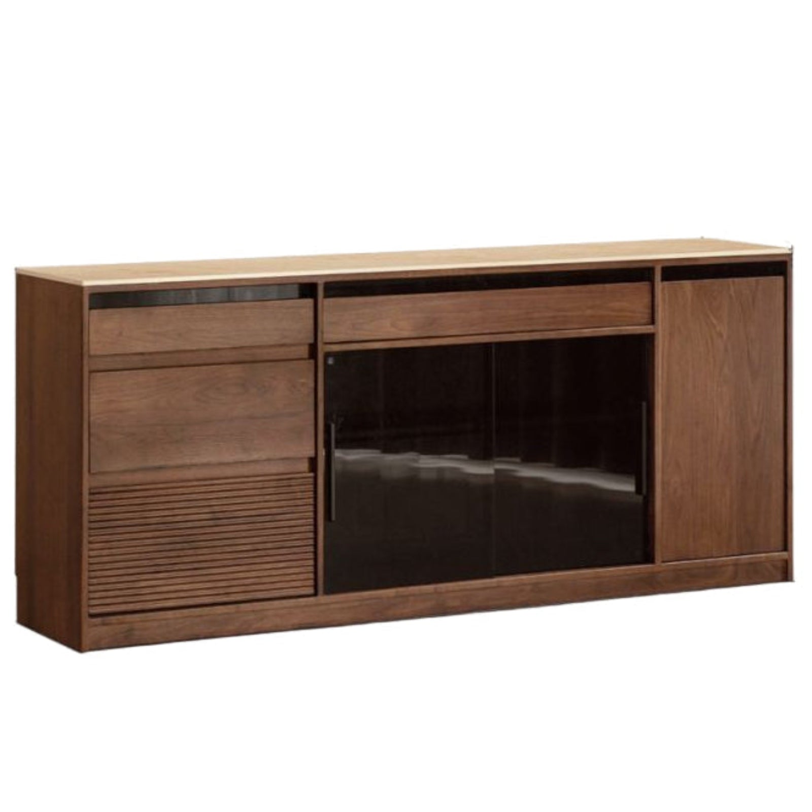 Black Walnut Solid Wood Rock Plate Wine Sideboard