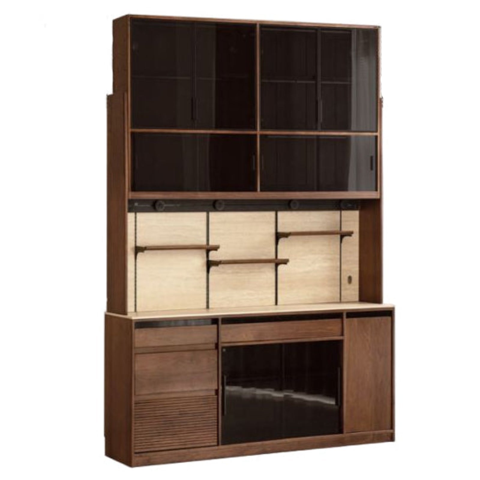 Black Walnut Solid Wood Rock Plate Wine Sideboard