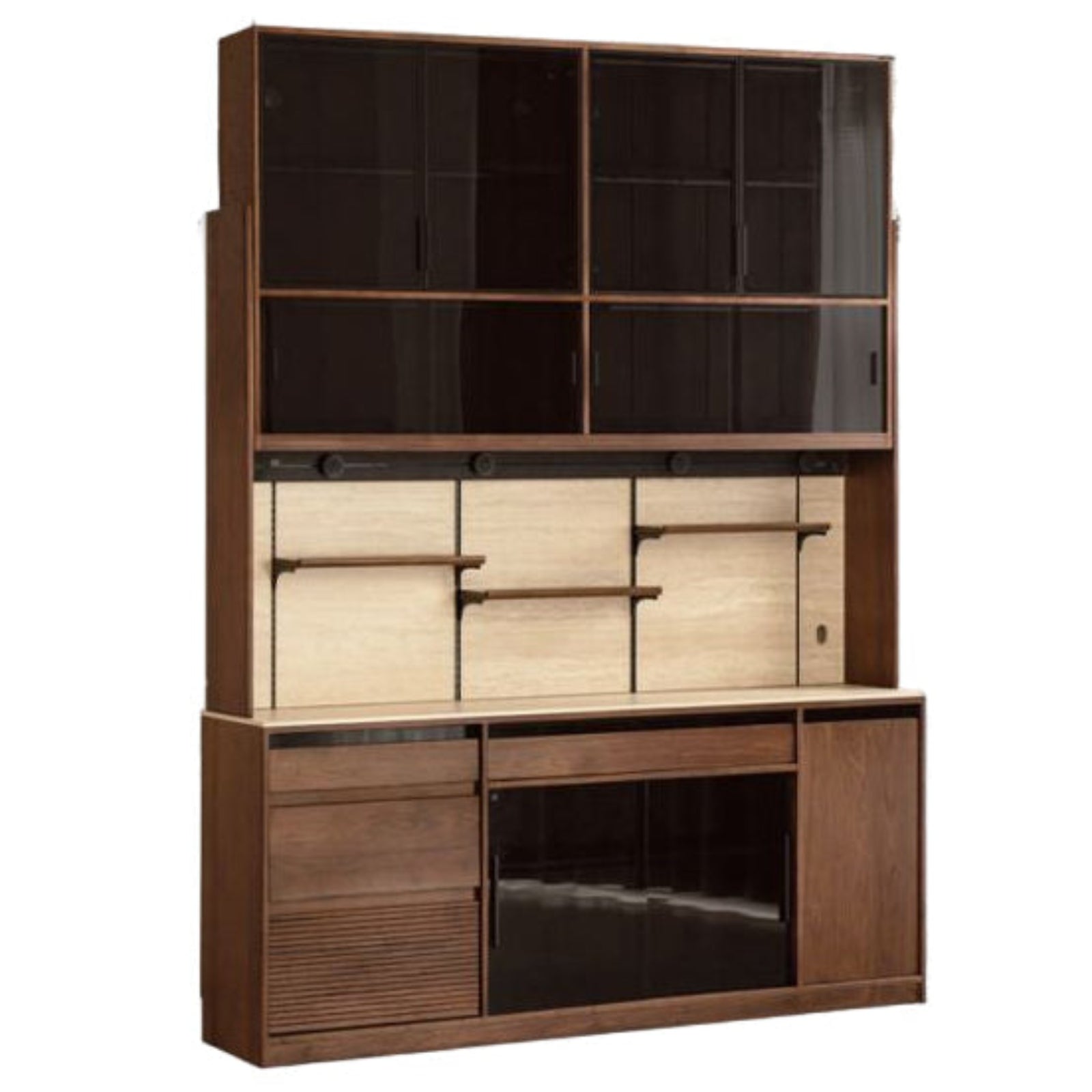 Black Walnut Solid Wood Rock Plate Wine Sideboard