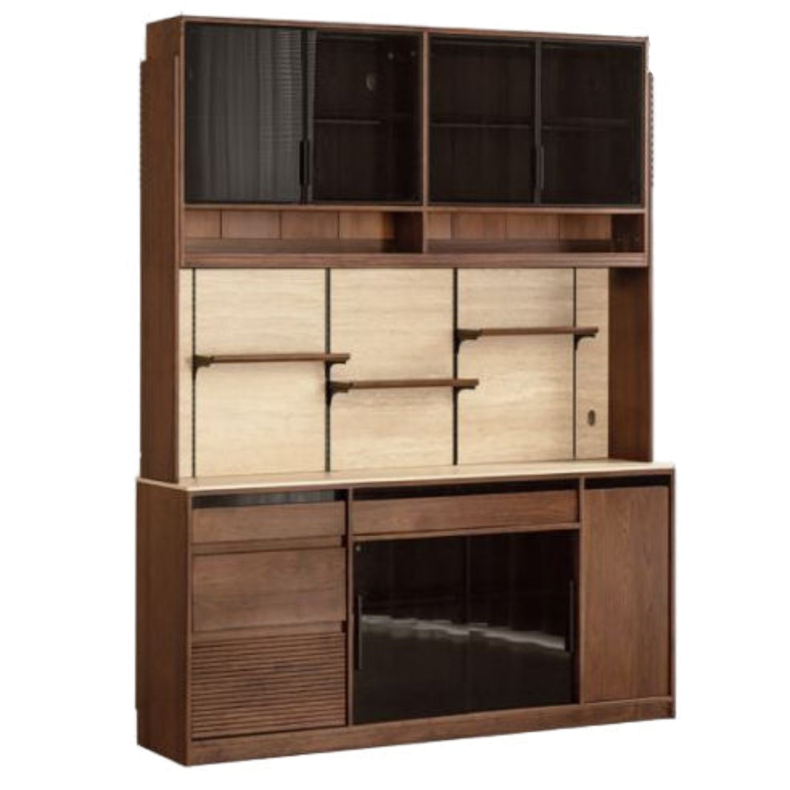 Black Walnut Solid Wood Rock Plate Wine Sideboard