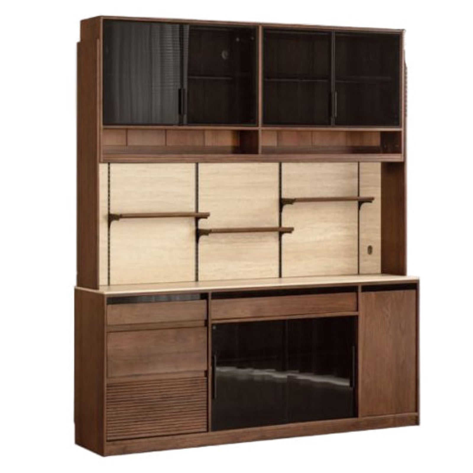 Black Walnut Solid Wood Rock Plate Wine Sideboard