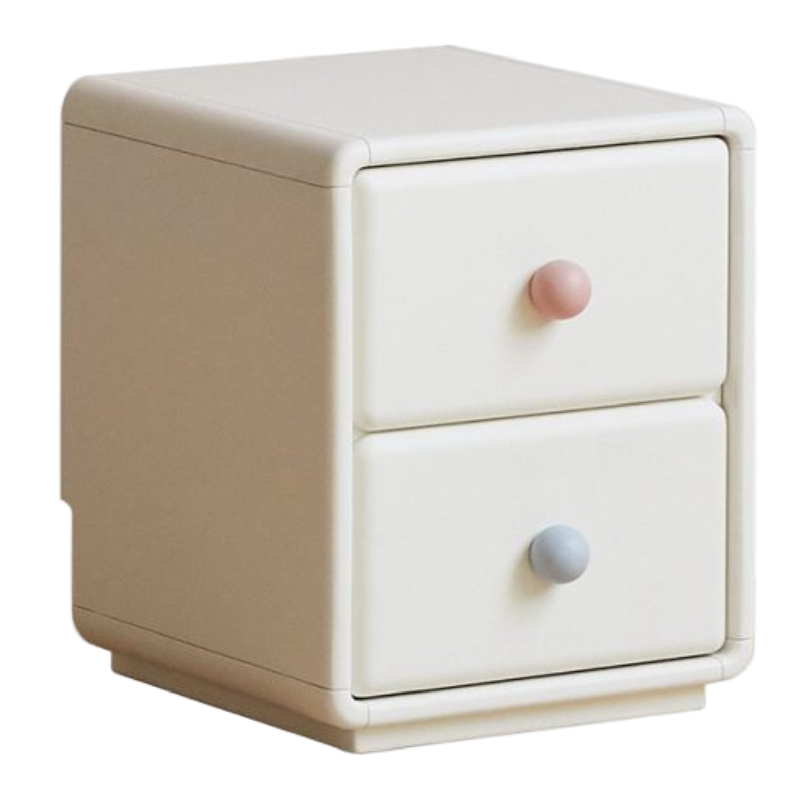 Solid Rubberwood Cream Style Ultra-narrow Children's Nightstand
