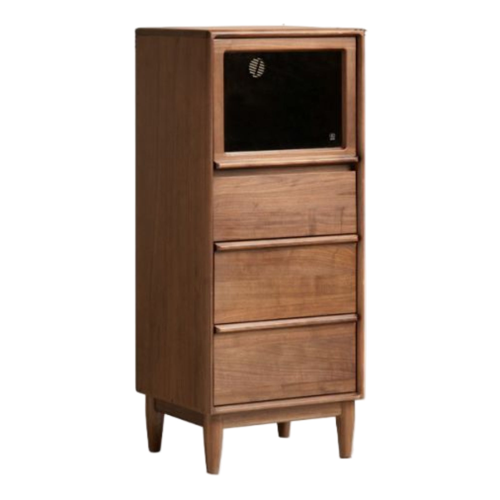 Black Walnut Solid Wood Italian Light Luxury Side Cabinet.