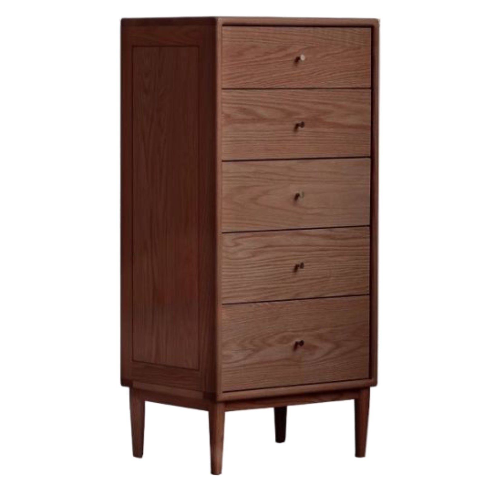 Oak, Solid Rubberwood Modern Minimalist Chest of Drawers