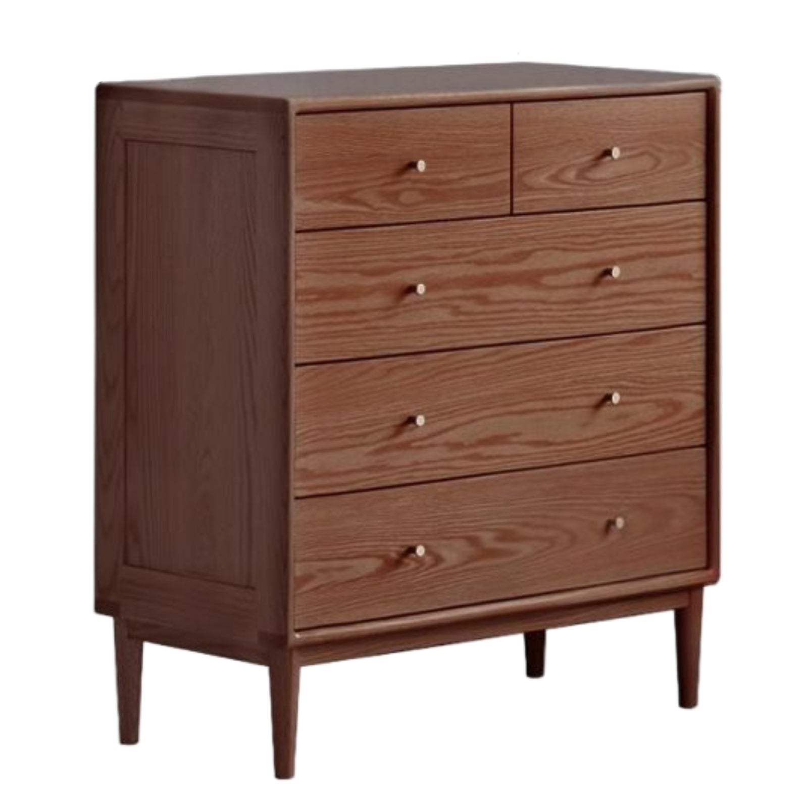 Oak, Solid Rubberwood Modern Minimalist Chest of Drawers