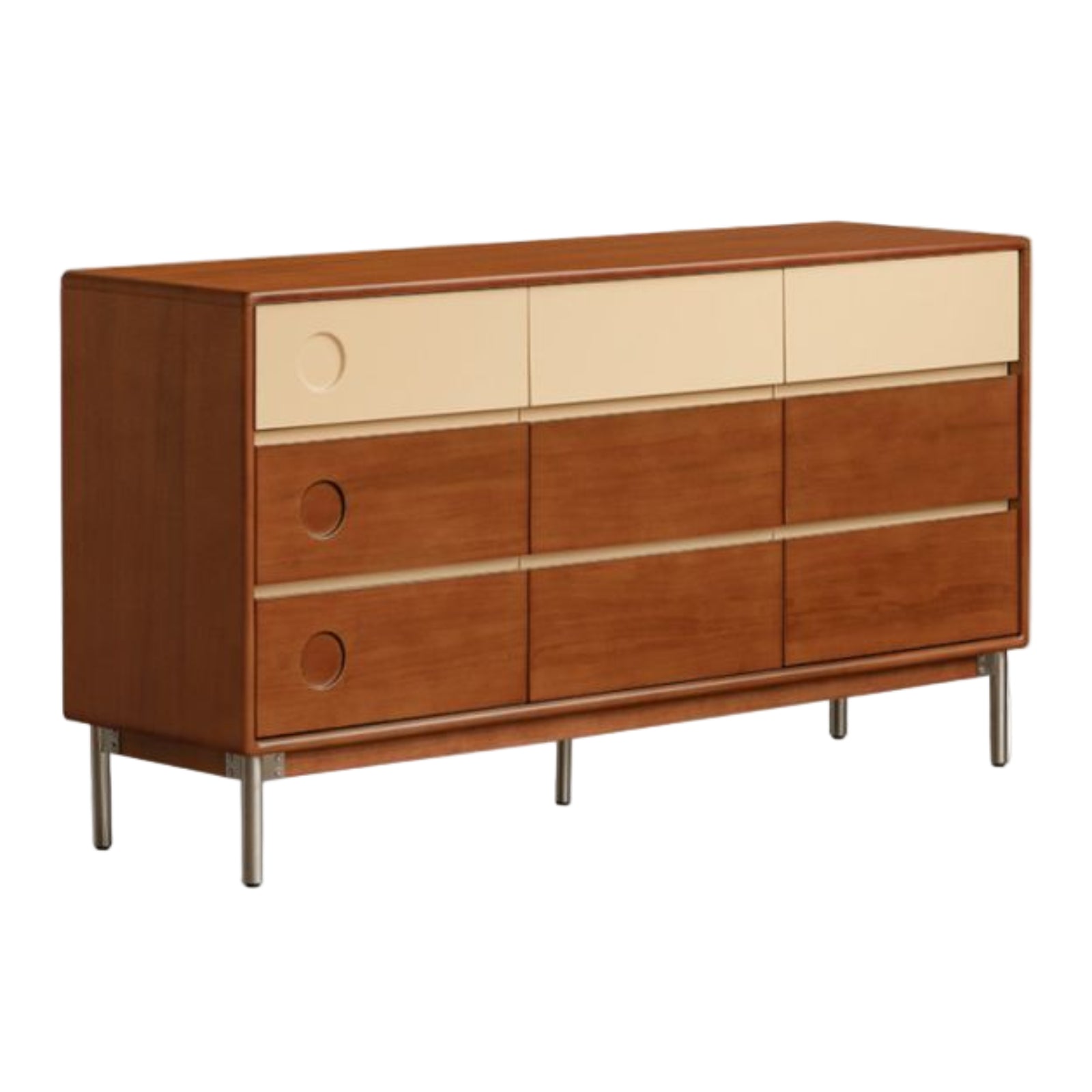Cherry, Tulipwood Solid Wood Modern Minimalist Chest of Drawers
