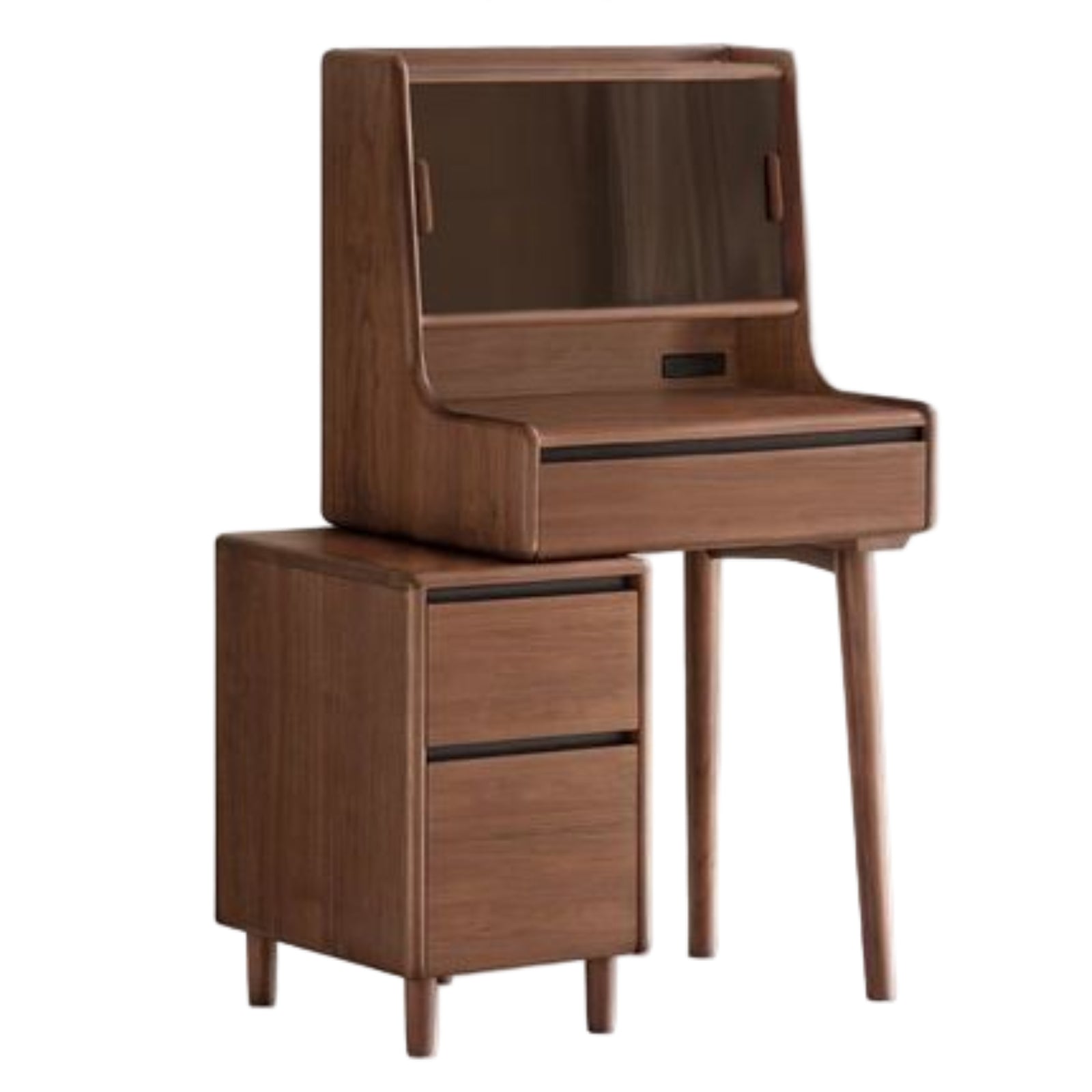 Black Walnut, Sandalwood Solid Wood Light Luxury Multifunctional Dressing Table