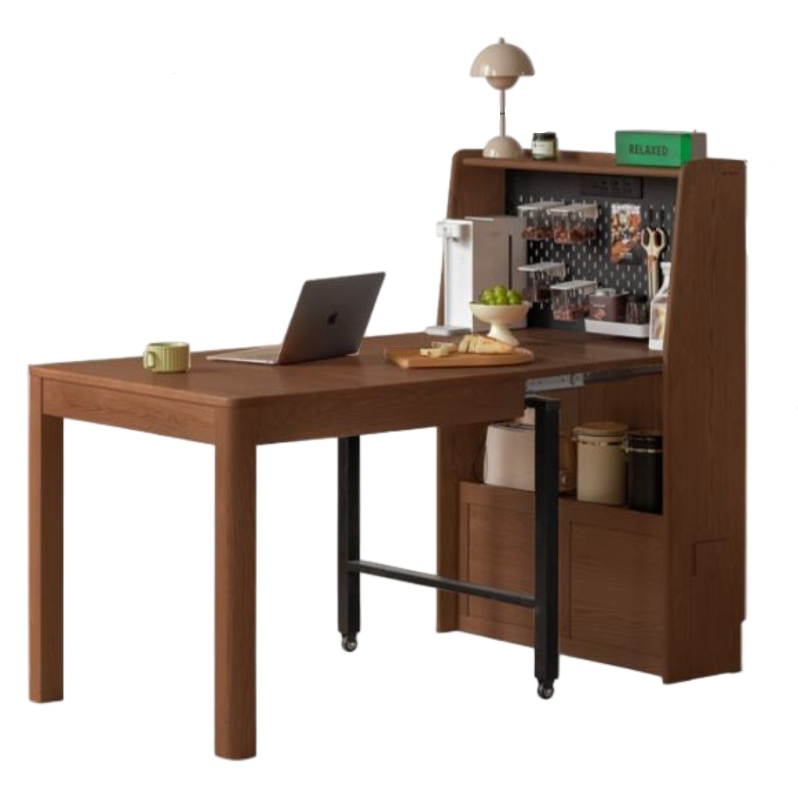 Oak Solid Wood Modern Minimalist Extendable Dining Table