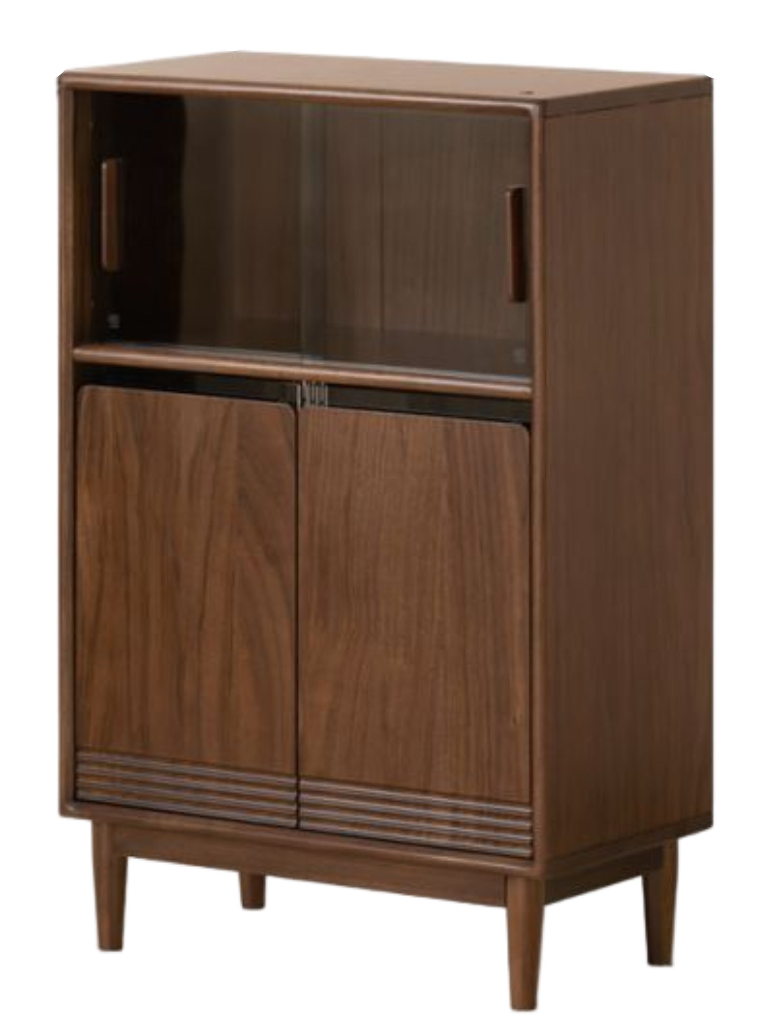 Red Zebrawood Solid Wood Modern Side Cabinet.