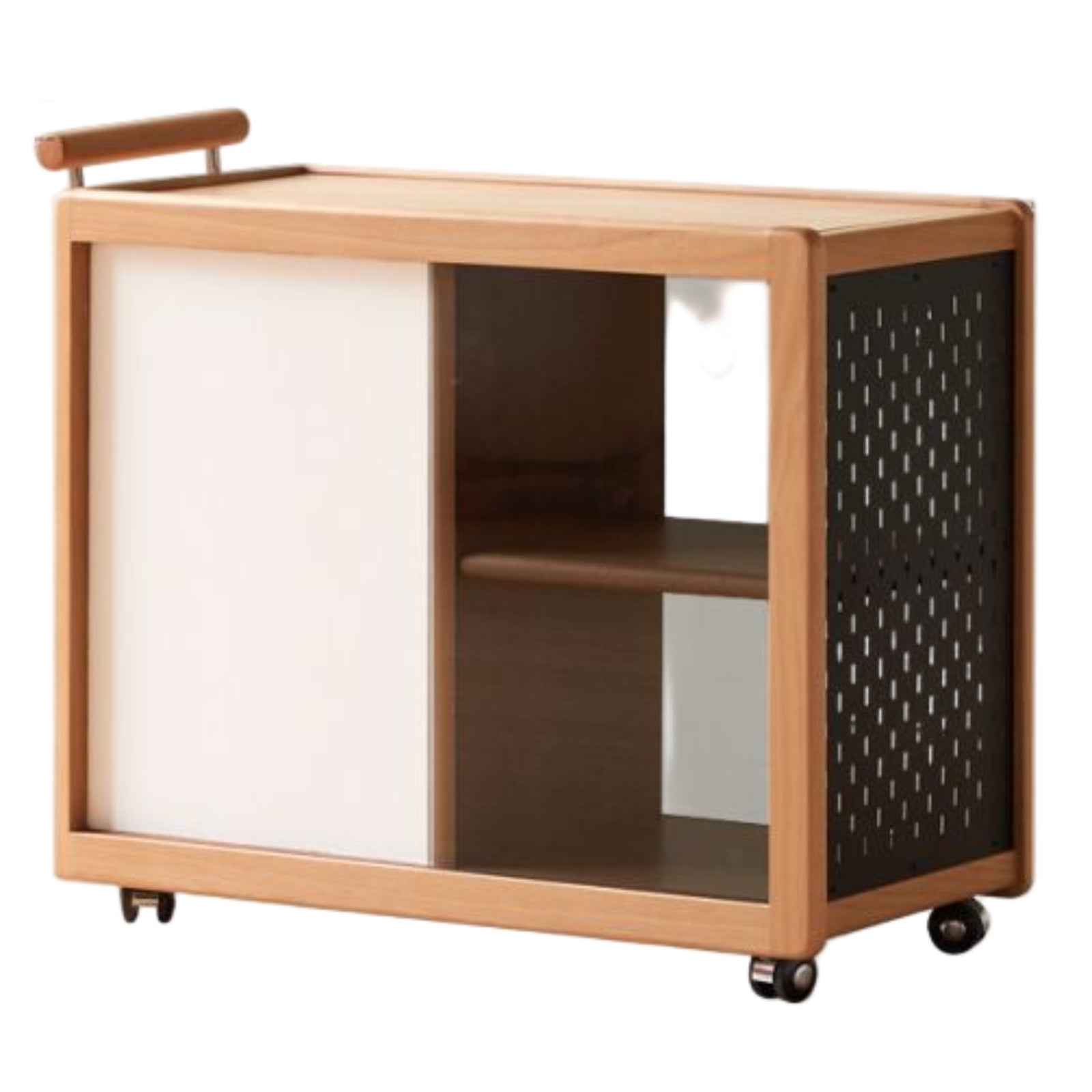 Beech Solid Wood Modern Corner Mobile Side Table